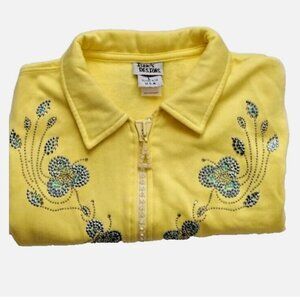 ISAAC’S DESIGNS Bejeweled Sleeveless Vest Yellow